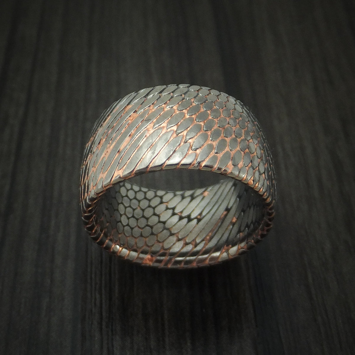 Wide Etched Superconductor Men's Ring Custom Made Titanium-Niobium and ...