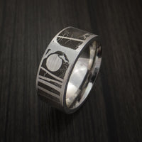 Bear and Dog in the Woods Hunter Wedding Ring Cobalt Chrome Band