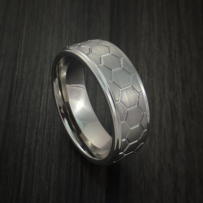 Titanium Honeycomb Pattern Ring Custom Made Band