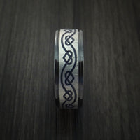 Black Zirconium Celtic Heart Ring Irish Knot Design Band Any Size Ring