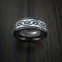 Black Titanium Celtic Heart Ring Irish Knot Design Band Any Size Ring