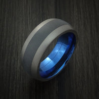 Titanium and Black Zirconium Inlay and Anodized Inside Custom Ring Made