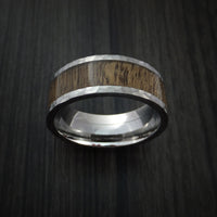 Wood Ring and Titanium Ring inlaid with DESERT IRONWOOD BURL Custom Made to Any Size and Optional Wood Types