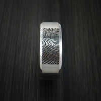 Cobalt Chrome Personalized Fingerprint Ring Wedding Band Custom Made