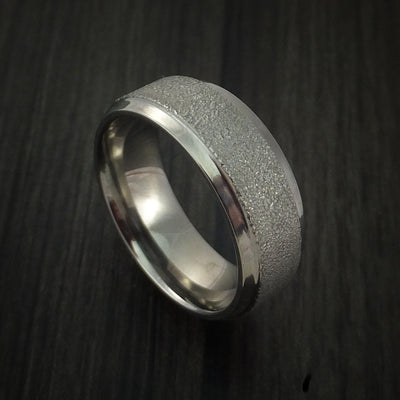 Titanium Wedding Band Engagement Ring Made to Any Sizing and Finish 3-22