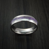 Titanium and Sugilite Ring Custom Made Wedding Band Lavulite