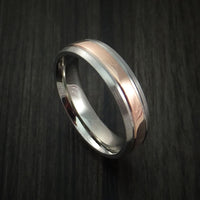 Titanium and 14K Rose Gold Ring Custom Made Wedding Band