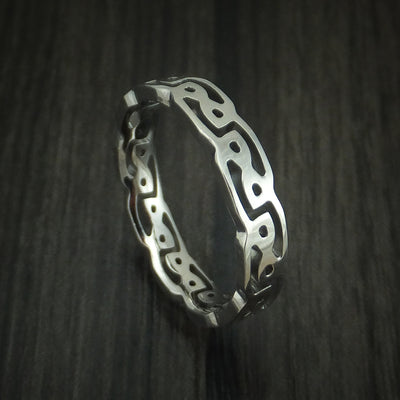 Titanium Celtic Knot Narrow Band Custom Made Ring