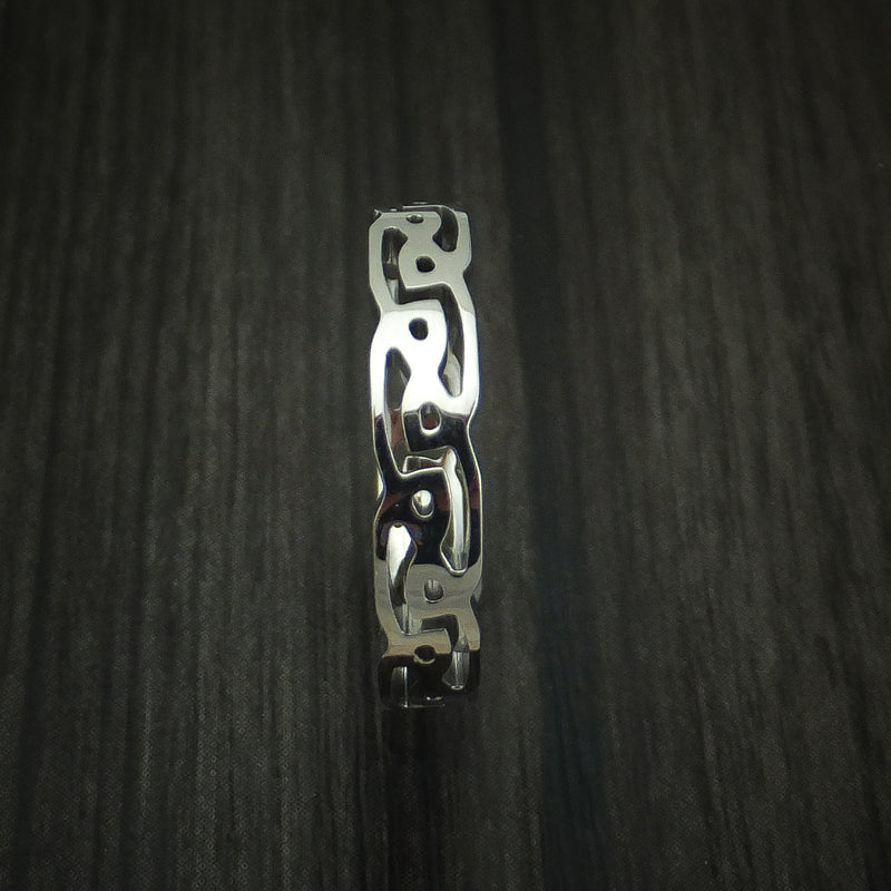 Titanium Celtic Knot Narrow Band Custom Made Ring