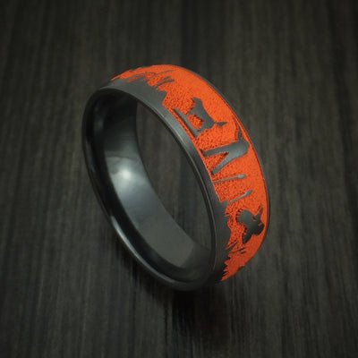 Black Zirconium Duck Hunter Band with Cerakote Custom Made Ring