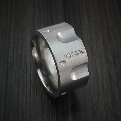 Titanium Revolver Ring .357 Caliber Custom Made Band
