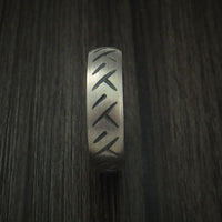 Black Zirconium Cycle Tire Tread Textured Carved Ring