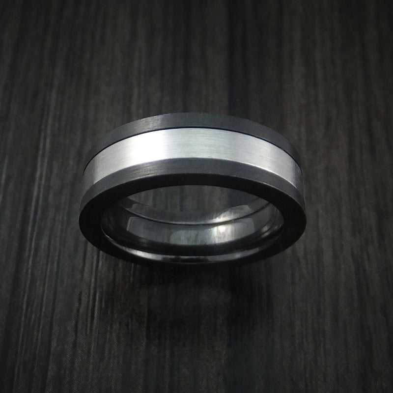 Black Zirconium and Cobalt Chrome Ring Custom Made Wedding Band