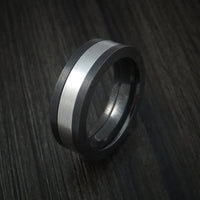 Black Titanium and Cobalt Chrome Ring Custom Made Wedding Band