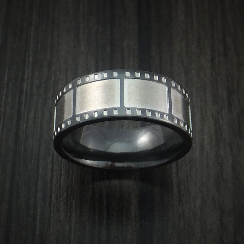 Black Zirconium Film Strip Ring Custom Made Band