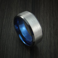 Black Titanium Ring Traditional Style Band with Anodized Interior