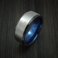 Black Titanium Ring Traditional Style Band with Anodized Interior