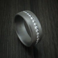 Tantalum Band with Satin Finish and Diamonds Custom Made Ring by Benchmark
