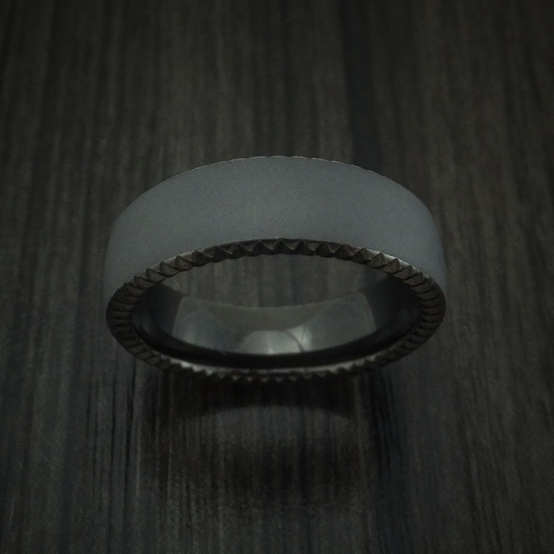 Blackened Tantalum Coin Edge Band Custom Made Ring by Benchmark