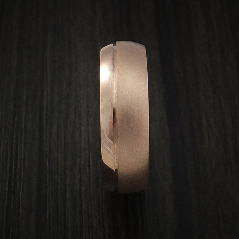 14K Rose Gold Classic Style Band with Two-Tone Finish Custom Made Ring