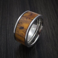 Titanium Ring with Leopard Wood Hardwood Custom Made Band