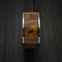 Titanium Ring with Leopard Wood Hardwood Custom Made Band