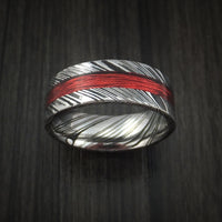 Kuro Damascus Steel and Wire Ring Custom Made Choose Your Color