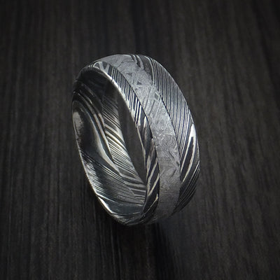 Gibeon Meteorite in Kuro Damascus Steel Wedding Band