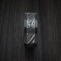 Black Titanium and Kuro Damascus Steel Band Custom Made Ring