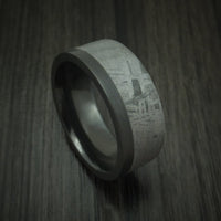 Black Titanium and Gibeon Meteorite Ring Custom Made Ring