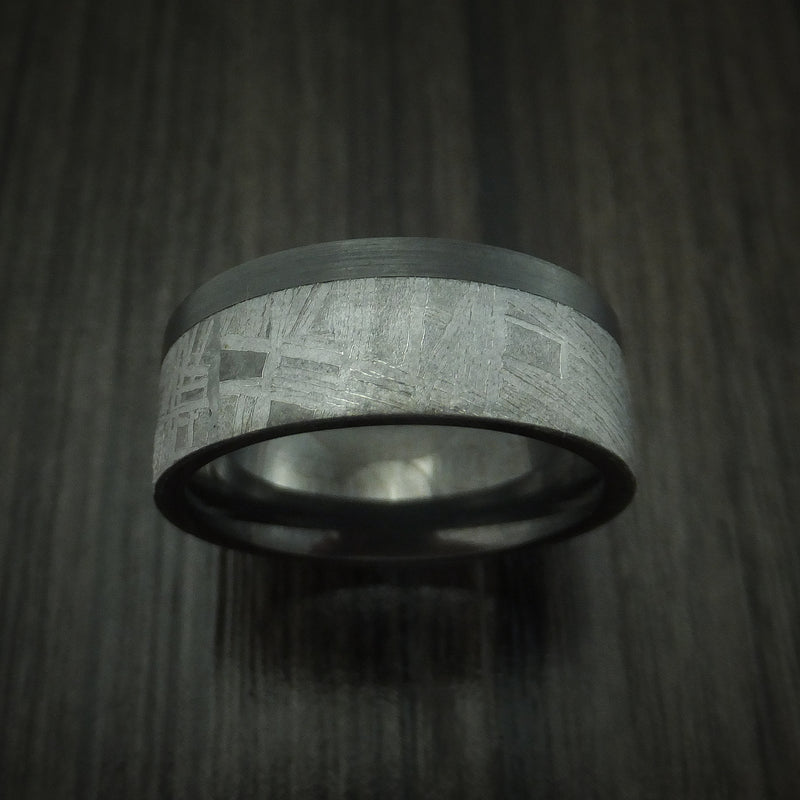 Black Zirconium and Gibeon Meteorite Ring Custom Made Ring
