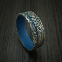 Marble Kuro Damascus Steel and Cerakote Ring Custom Made