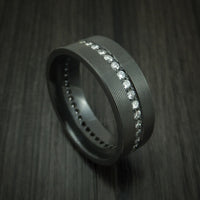 Black Titanium And Diamonds Eternity Ring Custom Made Band