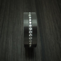 Black Titanium And Diamonds Eternity Ring Custom Made Band