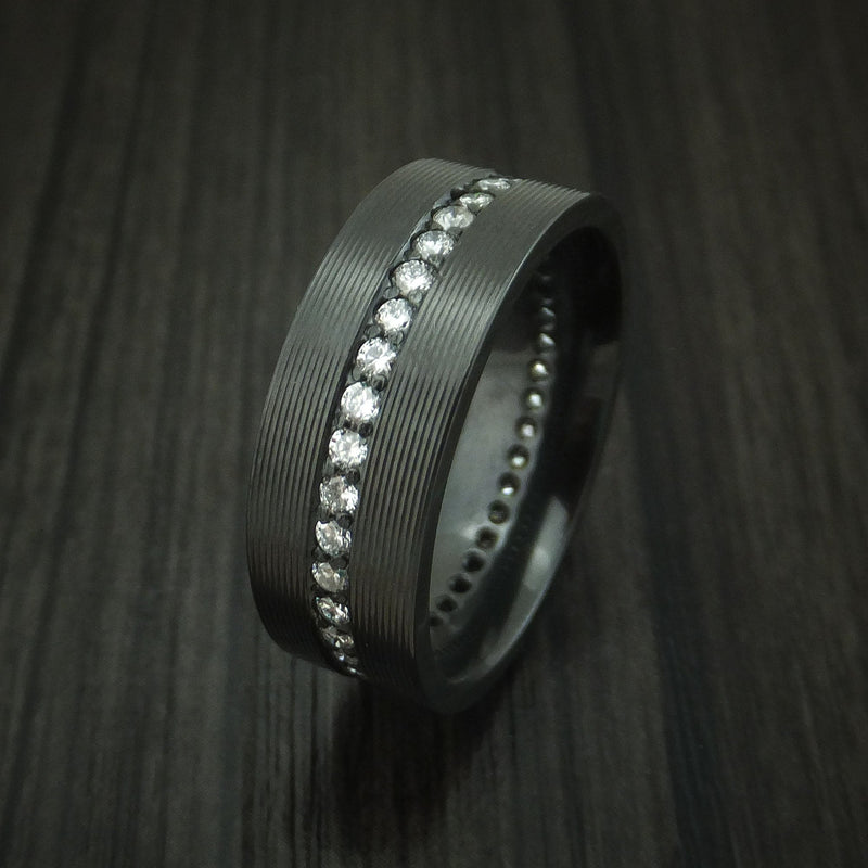 Black Titanium And Diamonds Eternity Ring Custom Made Band