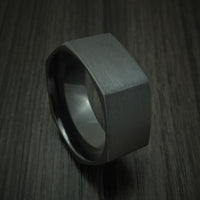 Black Zirconium Hexagon Band Custom Made Ring