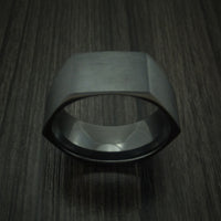 Black Titanium Hexagon Band Custom Made Ring