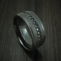 Black Titanium And Black Diamonds Custom Made Ring