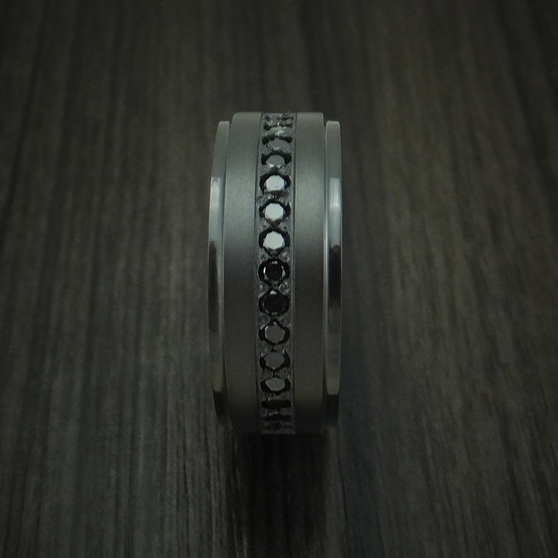 Black Zirconium And Black Diamonds Custom Made Ring
