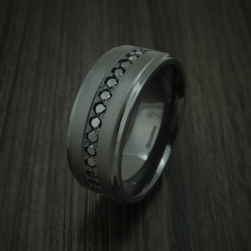 Black Zirconium And Black Diamonds Custom Made Ring