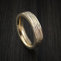 14k Yellow Gold with Tree Bark Finish Custom Made Solid Gold Ring