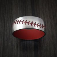 Titanium Baseball Ring with Cerakote Sleeve Custom Made