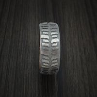 Titanium Mud Tread Tire Ring with Ziriciote Hardwood Sleeve Custom Made