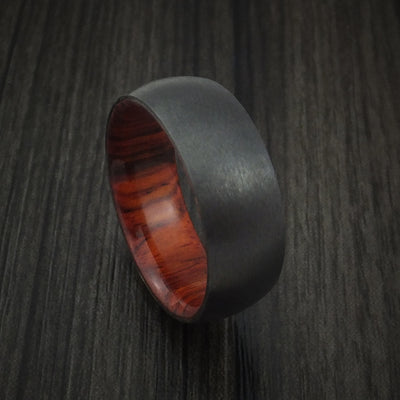 Black Zirconium and Hardwood Sleeve Ring Custom Made