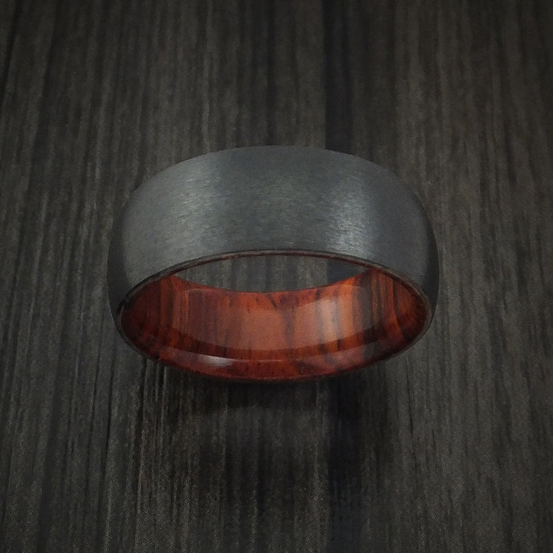 Black Titanium and Hardwood Sleeve Ring Custom Made