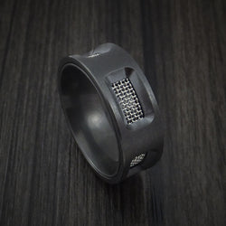Black Zirconium Mesh Ring Custom Made Band