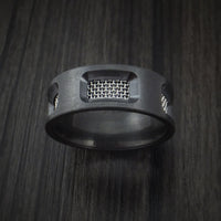 Black Zirconium Mesh Ring Custom Made Band