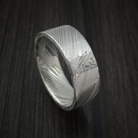 Kuro Damascus Steel and Gibeon Meteorite Ring Custom Made Band