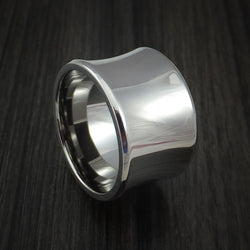 Wide Titanium Concave Ring Custom Made Band