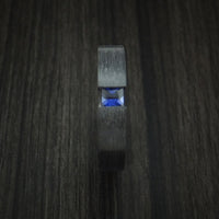 Black Titanium Ring with Sapphire Custom Made Band